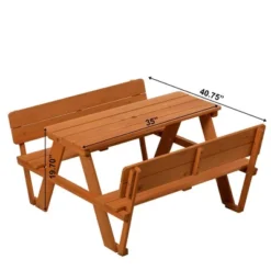 Gardenised Wooden Kids Picnic Table Bench With Backrest, Outdoor Children's Backyard Table, Crafting, Dining, And Playtime Patio Table 12 Gardenised Wooden Kids Picnic Table Bench With Backrest, Outdoor Children's Backyard Table, Crafting, Dining, And Playtime Patio Table -Kids’ Furniture Store GUEST f28abc7c ac10 4e93 bc42 8c3af7974b27