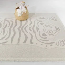 Tigre Animal Print Kids' Area Rug Cream - Balta Rugs
