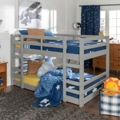 Twin Over Twin Indy Solid Wood Low Bunk Bed - Saracina Home -Kids’ Furniture Store GUEST f4a7cd82 6f05 4d13 9375 1d95fbdd13ee
