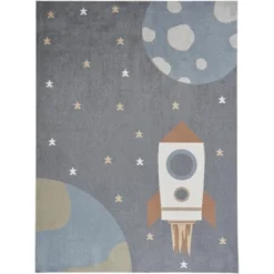Nourison Kids Washable Space Rocketship Indoor Rug -Kids’ Furniture Store GUEST f4b24015 7b25 4ee7 a542 1907d9a3e107