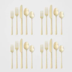 20pc Cherryfield Champagne Flatware Set - Threshold™ -Kids’ Furniture Store GUEST f6924981 0d4b 401a 85b9 7da17569d4aa