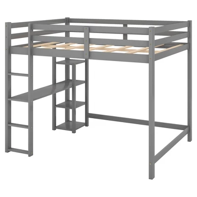 Full Size Loft Bed With Built-in Desk And Shelves - ModernLuxe 3 Full Size Loft Bed With Built-in Desk And Shelves - ModernLuxe - Image 3