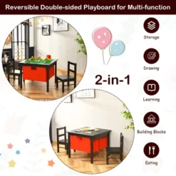 Costway 2-in-1 Kids Activity Table & 2 Chairs Set W/Storage Building Block Table -Kids’ Furniture Store GUEST f92756c2 ece8 4449 b71c 04d26b827a57