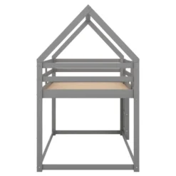 Twin Over Twin House Shaped Bunk Bed With Ladder And Guardrail-ModernLuxe 19 Twin Over Twin House Shaped Bunk Bed With Ladder And Guardrail-ModernLuxe -Kids’ Furniture Store GUEST f9c52e77 7620 4ee9 b4b5 c634c209dd61