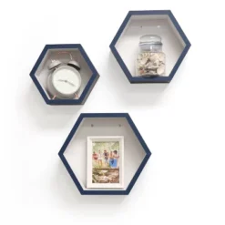 8" X 10" X 12" Set Of 3 Hexagon Shelves For Kids' Room - InPlace -Kids’ Furniture Store GUEST fcce3681 4fcf 4789 98f1 3500dbba66cb