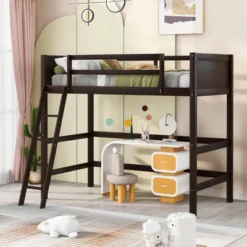 Twin Size Wood Loft Bed With Ladder-ModernLuxe -Kids’ Furniture Store GUEST fd88ce8f 7dd8 43fa 916d a6ff039a6a87