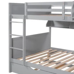 Separable Full-Over-Full Bunk Bed With Twin Size Trundle And Bookshelf - ModernLuxe -Kids’ Furniture Store GUEST fd94fbef 706d 4b7b 866c 15b418fc23e7