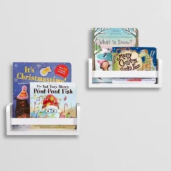 2pk Kids' 10" Floating Wall Mount Bookshelf Set White - RiverRidge Home -Kids’ Furniture Store GUEST fe817720 8317 4443 9e28 6e054c23eaba