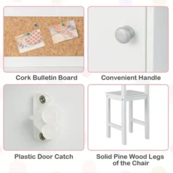 Costway Kids Desk And Chair Set Study Writing Workstation With Bookshelf & Bulletin Board 16 Costway Kids Desk And Chair Set Study Writing Workstation With Bookshelf & Bulletin Board -Kids’ Furniture Store GUEST fe9615b2 8882 4a03 9ce4 df0c2353e255