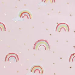 Natalie Rainbow With Metallic Printed Total Blackout Window Panel Pink - Mi Zone -Kids’ Furniture Store GUEST ff1254e6 be59 4a18 b2ad e0eb4c710d07